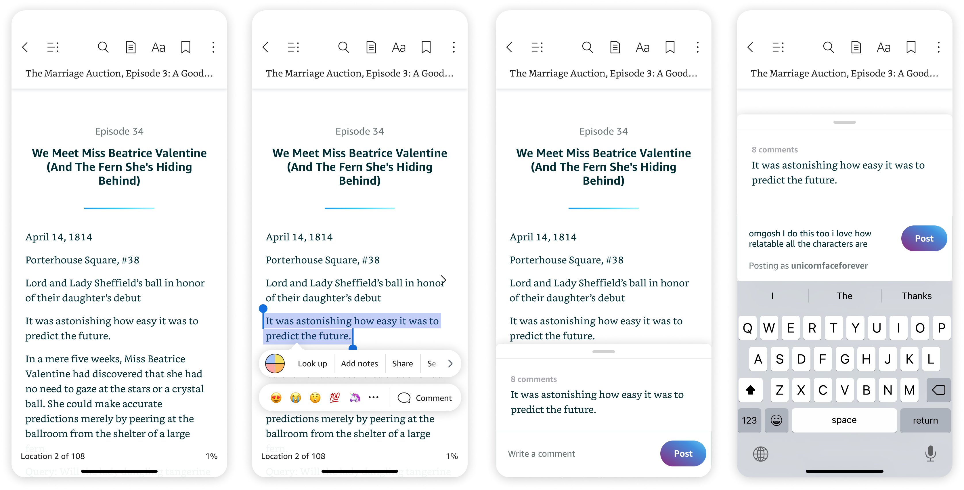 A flow for how readers could create new inline comments
